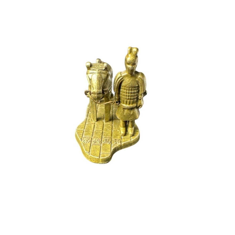 Vintage Chinese Terra Cotta Warrior Miniature Alloy‎ Statue Figurine Ornament
